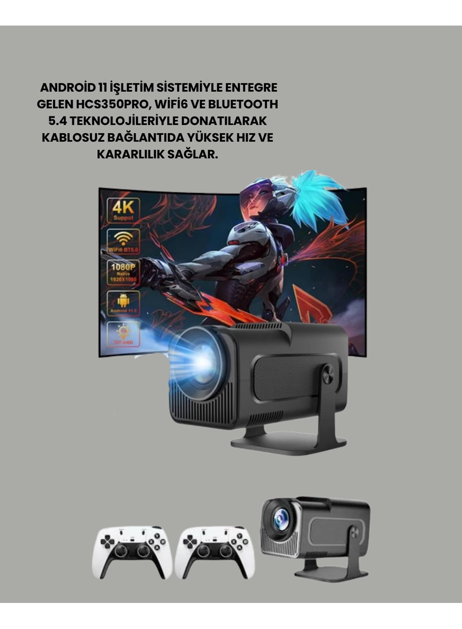 HCS350pro 1080P Full HD Taşınabilir Android Projektör