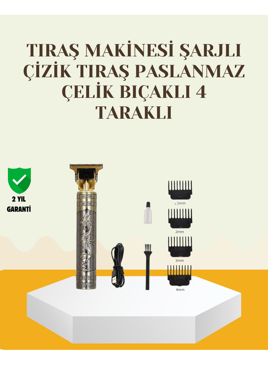 Şarjlı Titanyum Bıçaklı Saç ve Sakal Kesme Makinesi