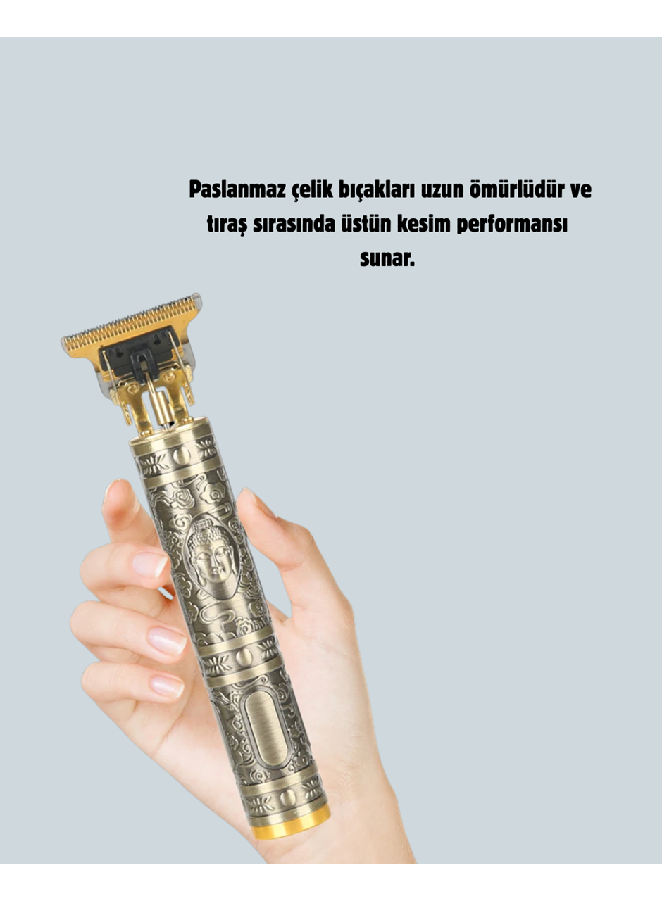 Şarjlı Titanyum Bıçaklı Saç ve Sakal Kesme Makinesi