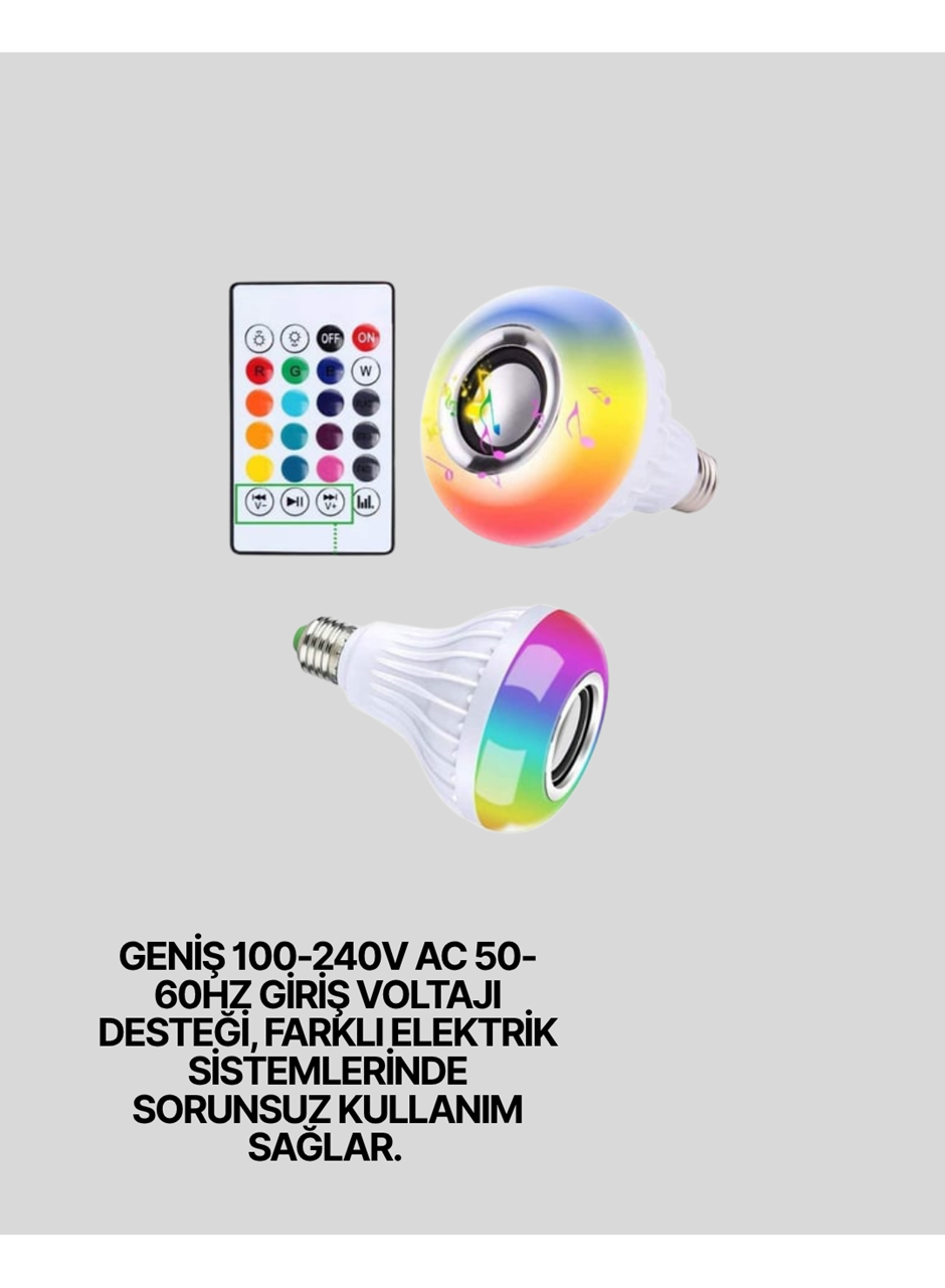 Bluetooth Hoparlörlü LED Ampul – 12W Enerji Tasarruflu