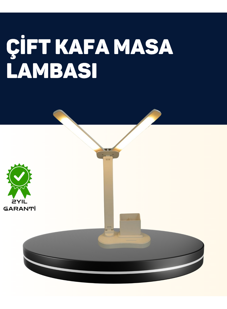 Ayarlanabilir Kısılabilir LED Masa Lambası | Entegre Kalemlik ve Telefon Tutucu Özellikli