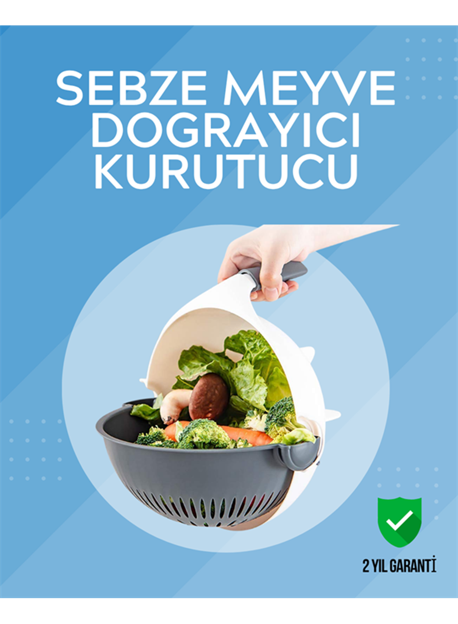 Süzgeçli Hazneye Sahip Çok Amaçlı Rende ve Dilimleyici