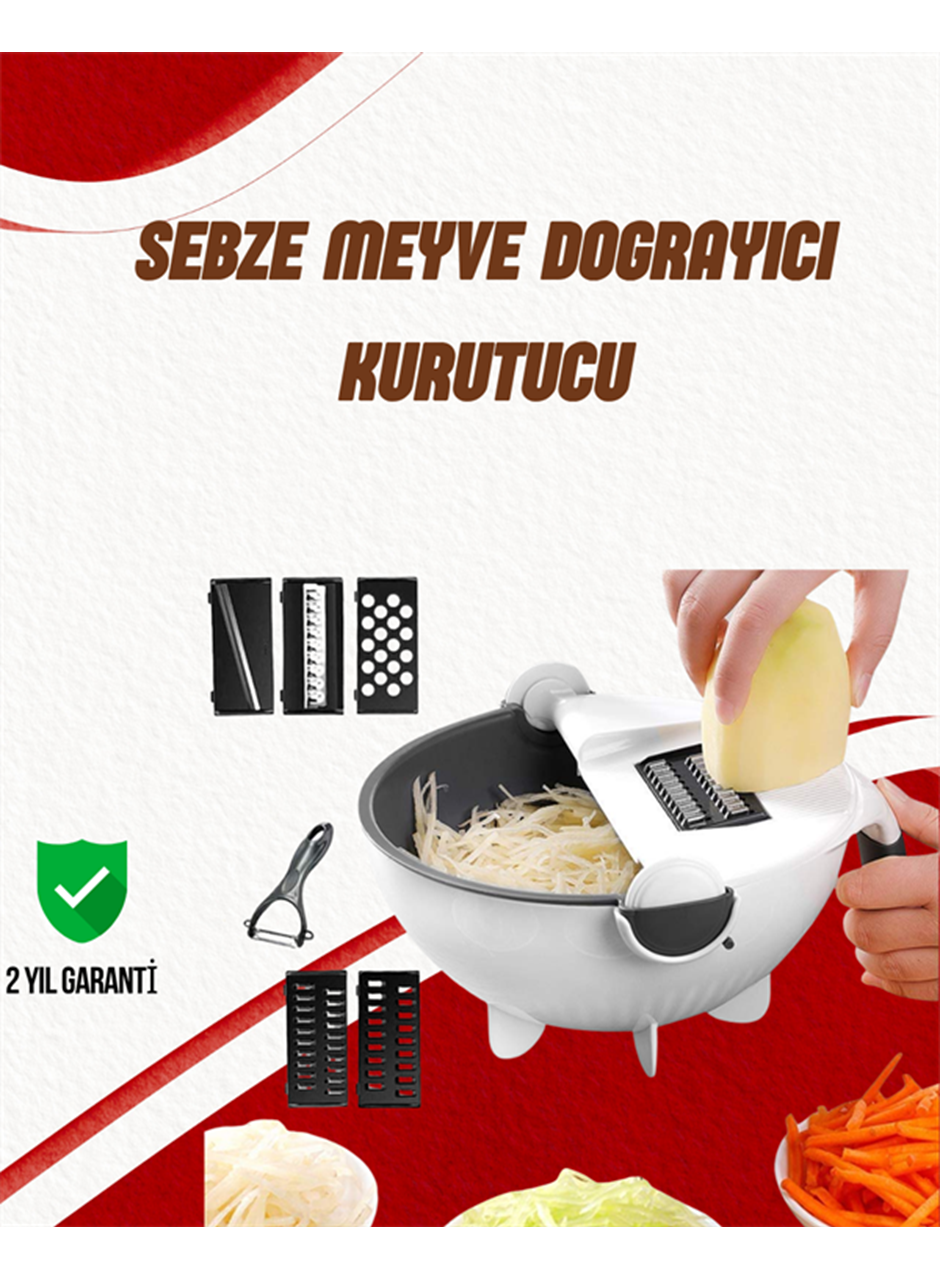 Süzgeçli Çok Fonksiyonlu Döner Rende ve Doğrayıcı