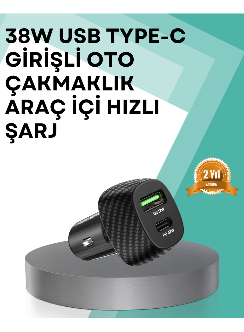 Çift Cihaz Destekli 38W Güçlü Çakmaklık Araç Şarj Cihazı