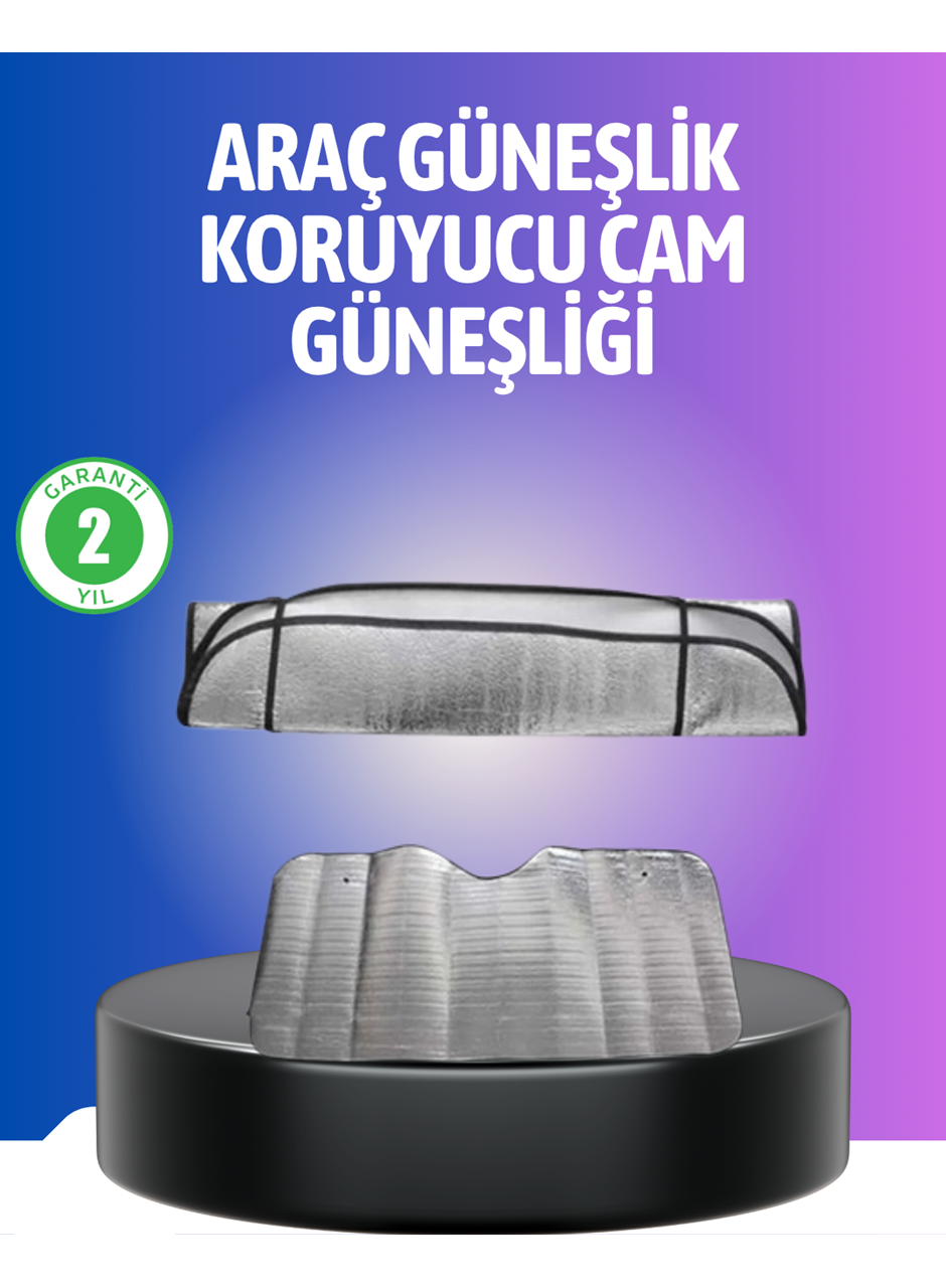 Metalize Reflektör Yüzeyli UV Koruyucu Araç Güneşliği – Serin ve Güvenli Sürüşler İçin