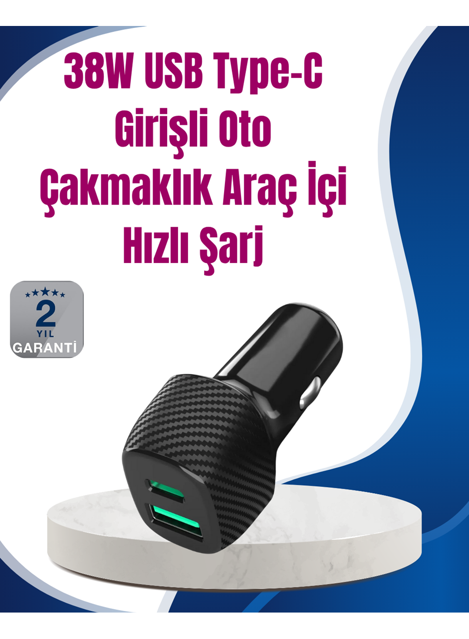 Power Delivery Destekli 38W Araç Tipi Hızlı Şarj Cihazı