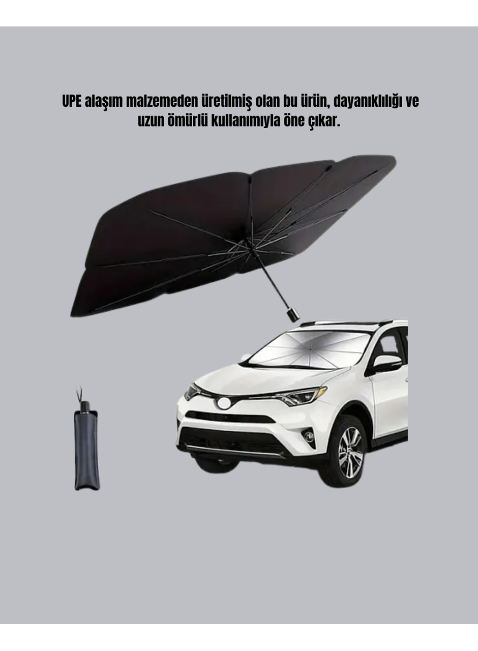 UV Korumalı Şemsiye Tipi Oto Güneşliği - Geniş Araç Uyumu