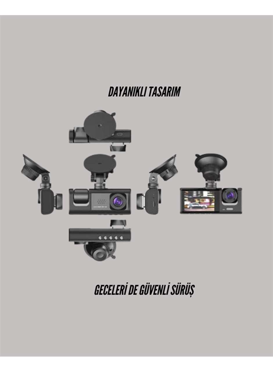 TA-01 1080P Ön 720P Arka ve İç Kamera Sistemli DVR