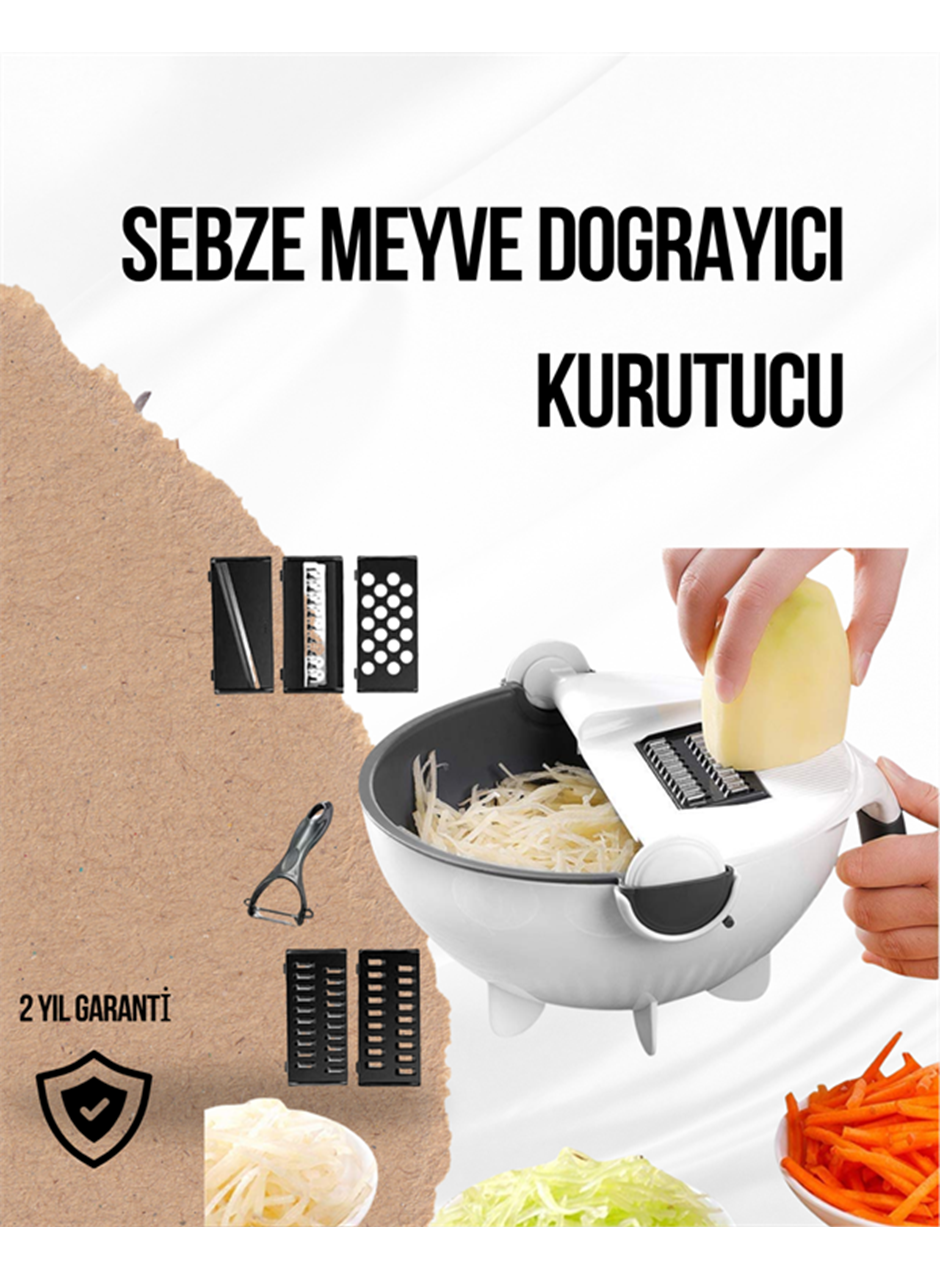 Döner Mekanizmalı Rende Bıçaklı Sebze Dilimleyici Seti