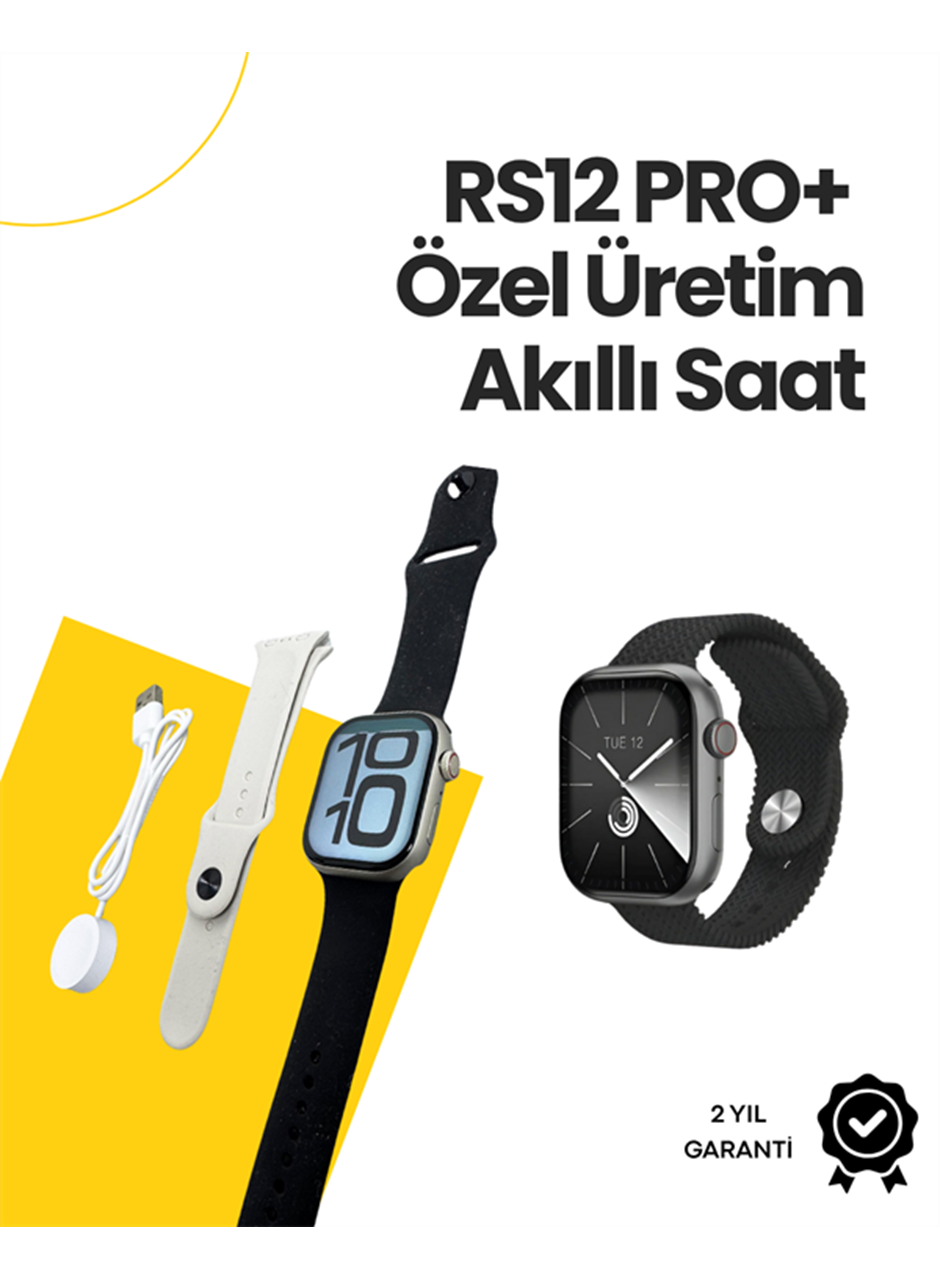 RS12 PRO+ 2025 Serisi Özel Üretim Full Ekranlı Akıllı Saat – Nabız ve Uyku Takibi, Bluetooth Arama, Garantili, Güçlü Batarya