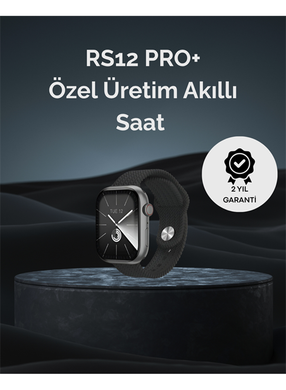 RS12 PRO+ 2025 Serisi Uzun Şarj Süreli Garantili Full Ekranlı Özel Üretim Akıllı Saat – 2GB Hafıza, AMOLED, GPS, Sesli Arama