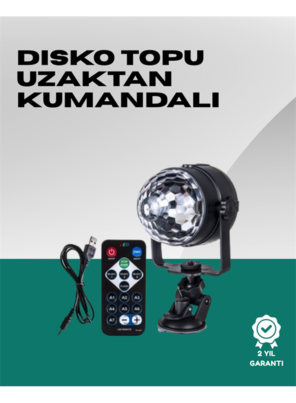 7 Farklı Aydınlatma Modu ve Ses Sensörlü Disko Topu Lambası