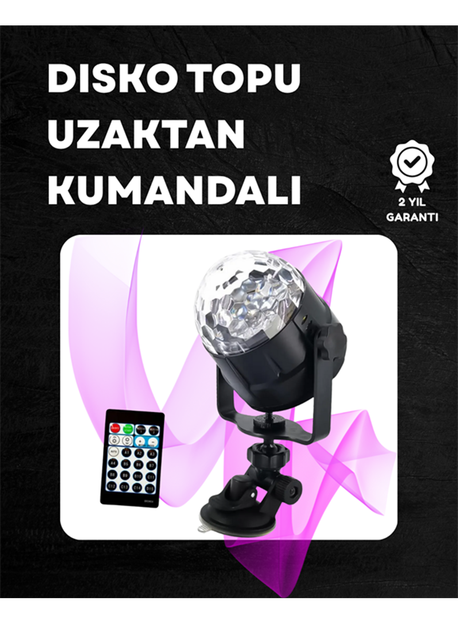Kompakt Tasarımlı, Döner Renkli LED Disko Topu - Ev ve Profesyonel Kullanım