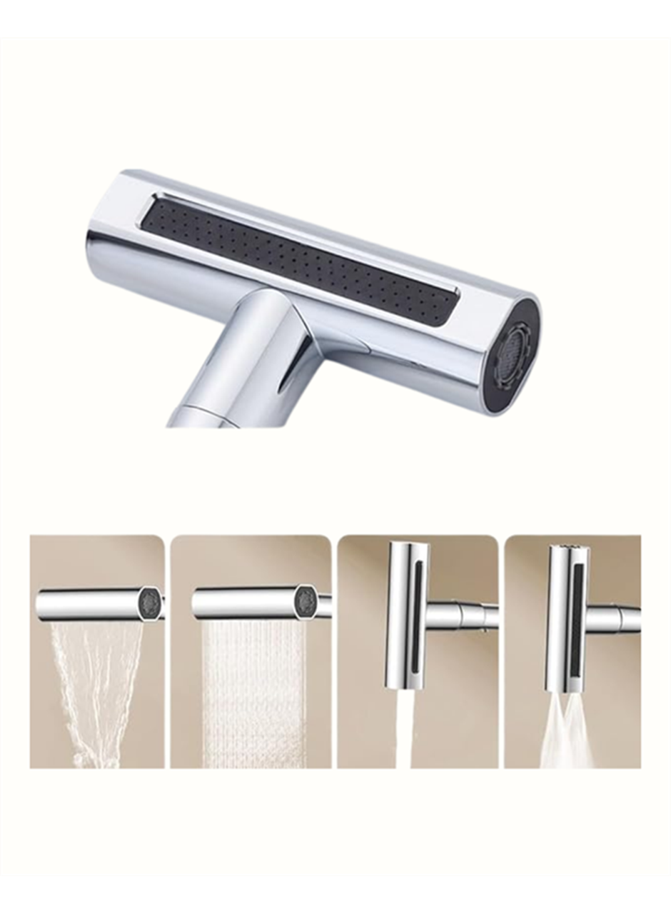 Çok Fonksiyonlu Musluk Başlığı | 4 Su Modu | Geniş Uyumlu Adaptör Seti | Mutfak ve Banyo Uyumlu