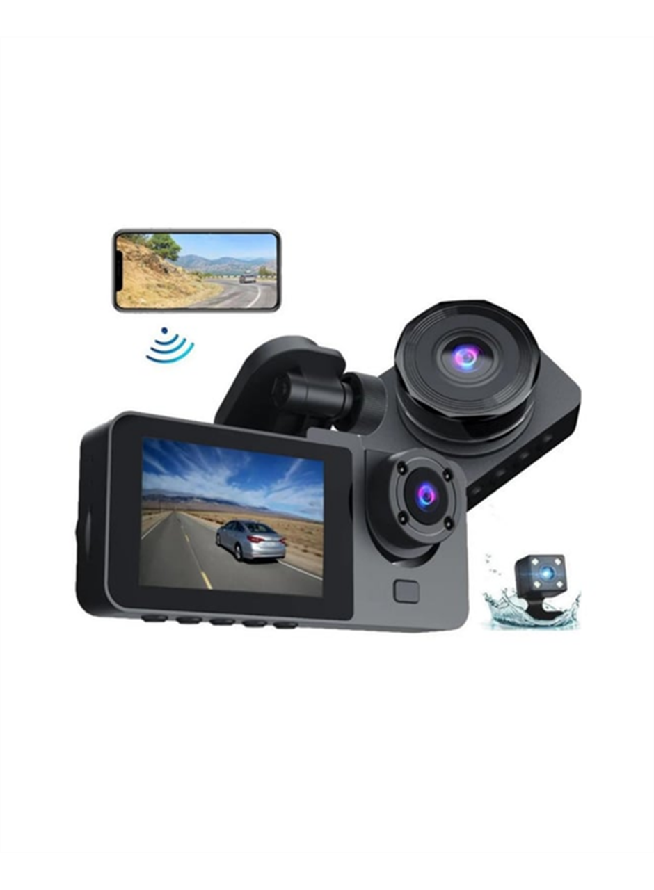 Full HD Çözünürlüklü Üç Kameralı Araç İçi Kamera – Park ve Sürüş Güvenliği