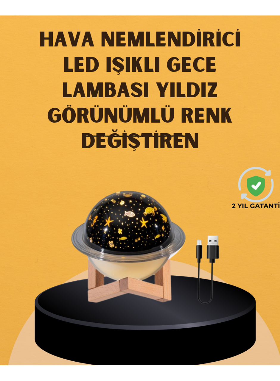 Projektör ışıklı, aromaterapi uyumlu mini masaüstü hava nemlendirici cihaz