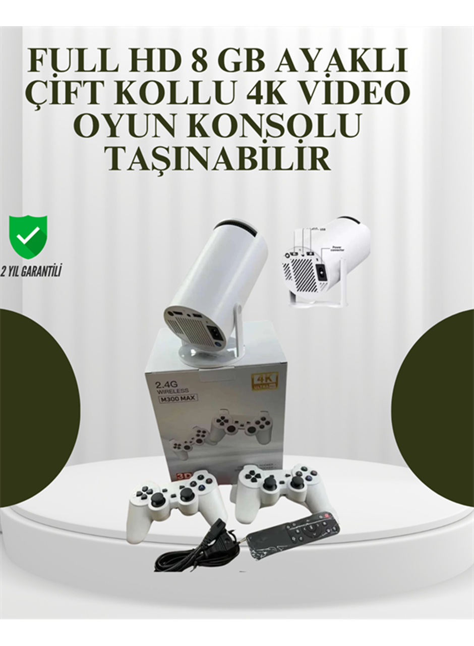 Portatif 4K Projeksiyon – 4.000 Uygulama, Kablosuz Yansıtma ve Bluetooth 5.0