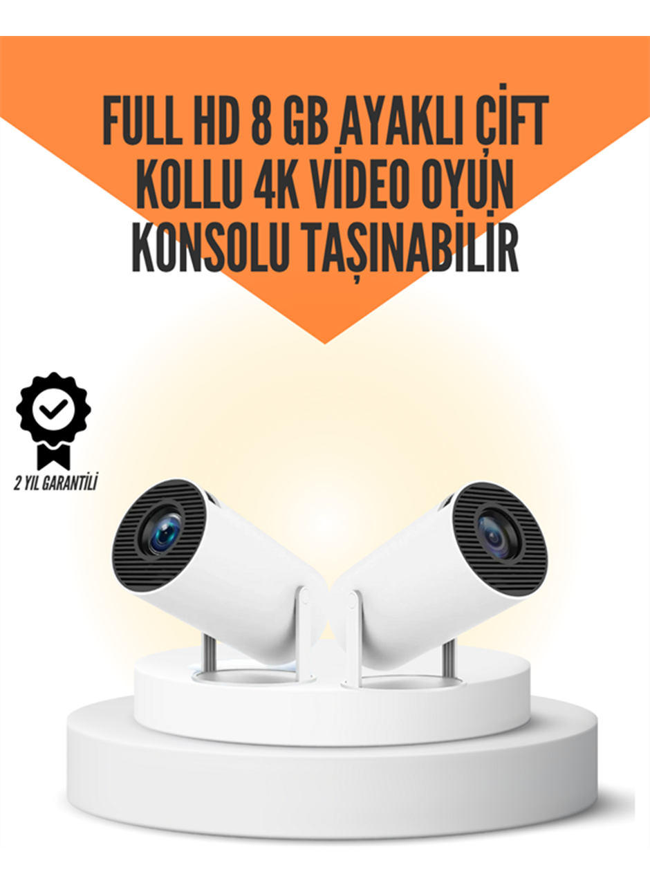 10.000 Oyun Destekli, Çift Kollu 4K Projeksiyon – HDMI, USB, AUX, Ethernet Yok