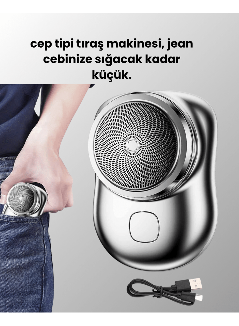 Mikro titreşim motorlu, düşük sesli, USB girişli tıraş makinesi