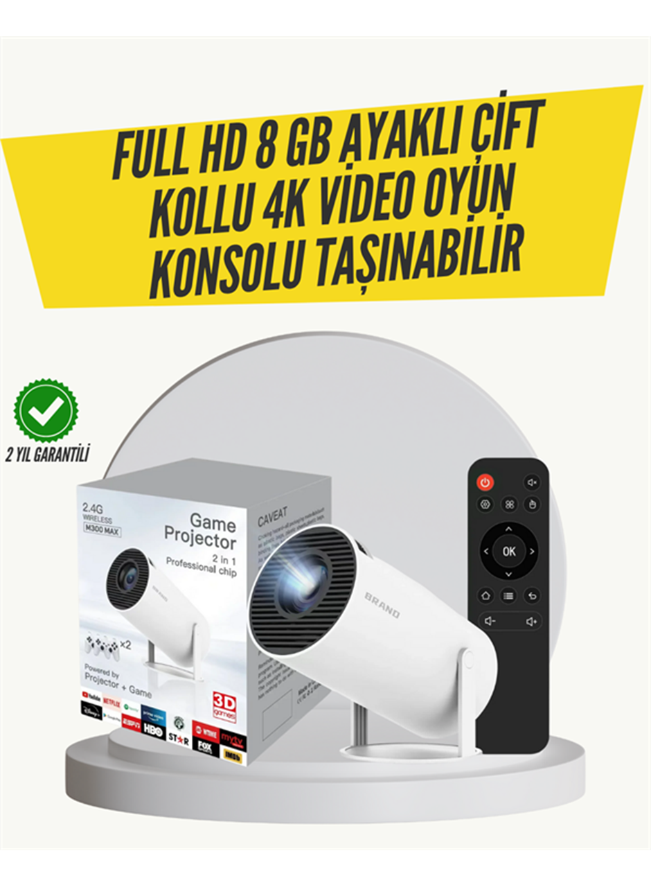 Kablosuz 4K Projeksiyon – Wi‑Fi 6 & Bluetooth 5.0 ile Oyun ve Uygulama Merkezli