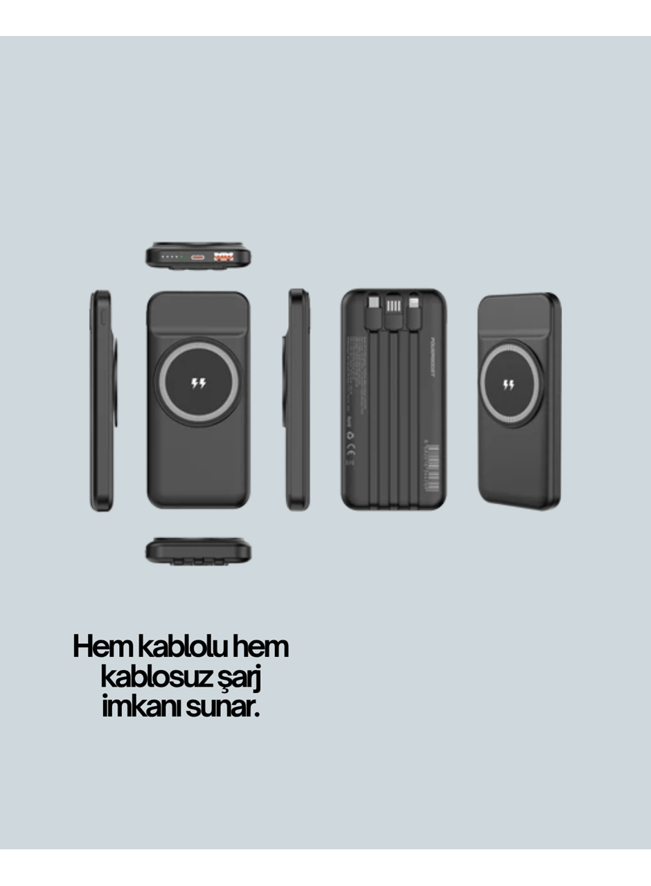22.5W Hızlı + 15W Kablosuz Şarj – Akıllı Powerbank ile Her An Enerji