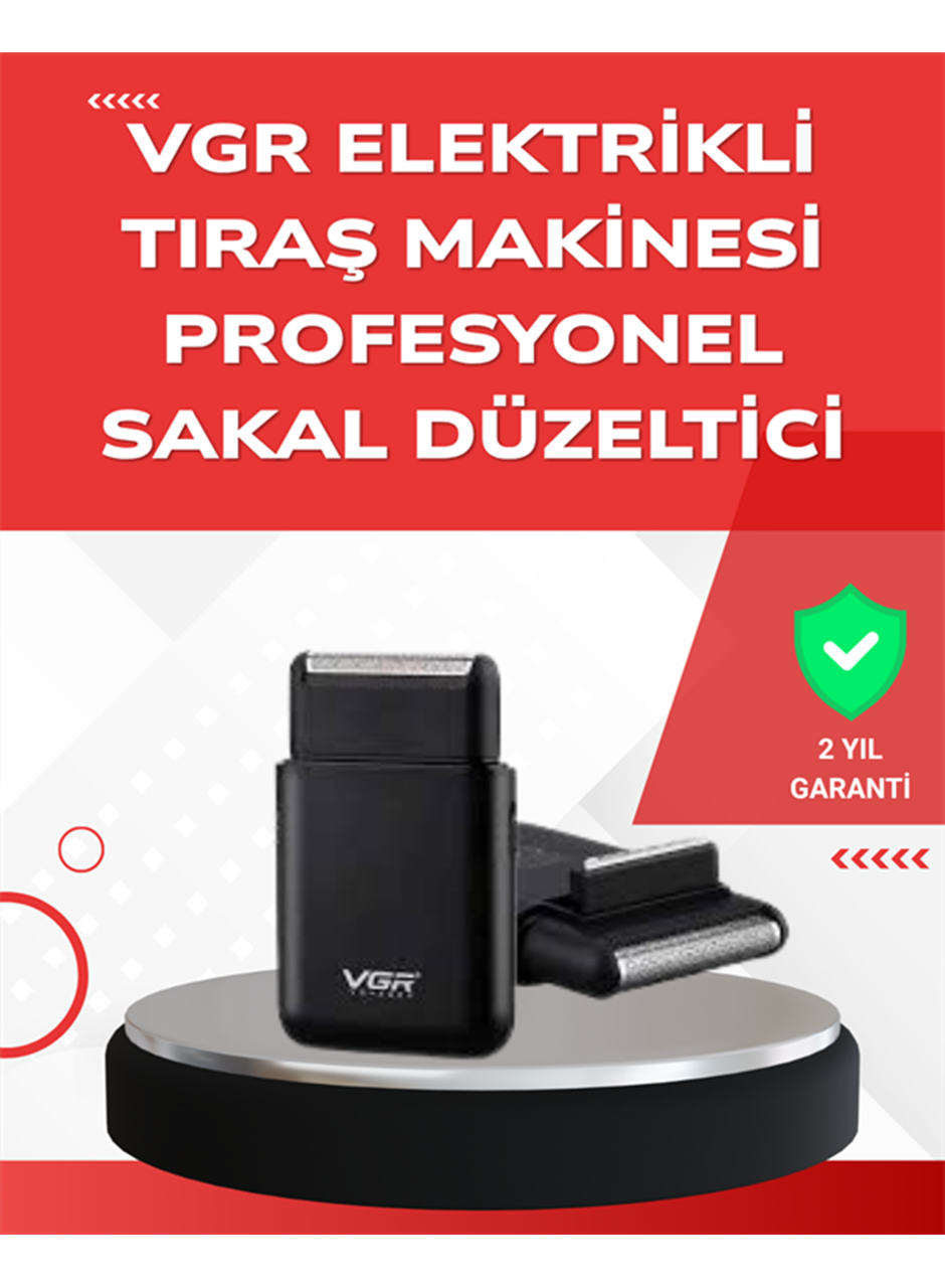 ABS Gövdeli Süper İnce Elektrikli Sakal Kesici – 45 dk Kablosuz Kullanım, Yanak Makası Dahil