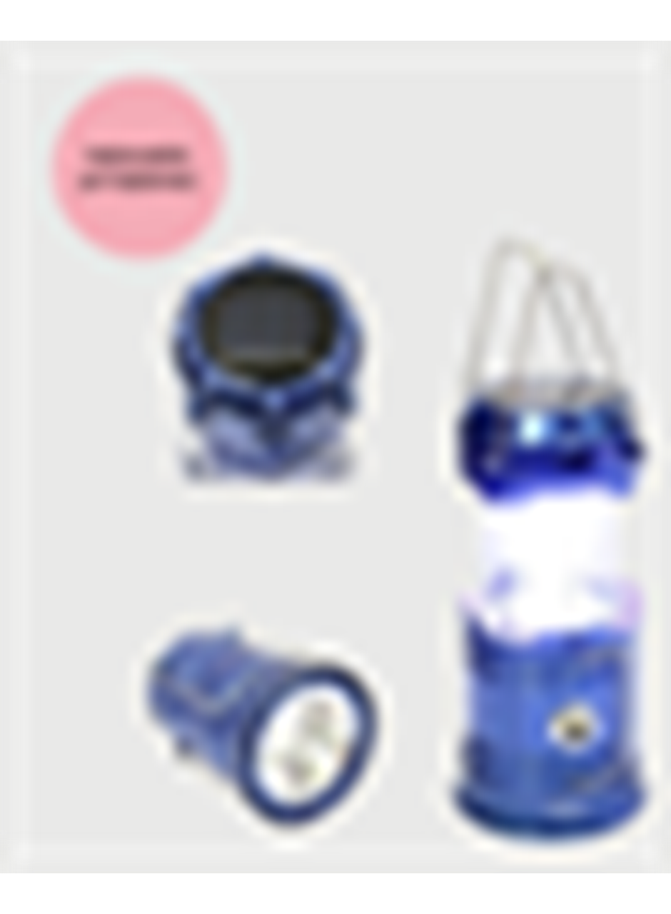 Güneş Enerjili Katlanabilir Kamp Feneri – USB Şarjlı, Hafif ve Çok Fonksiyonlu