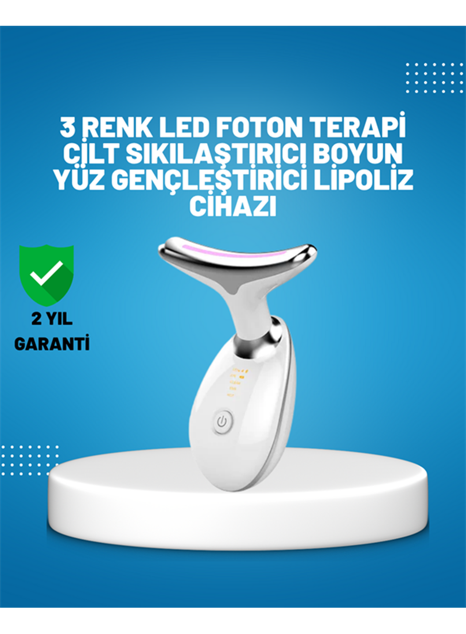 3 Modlu Boyun ve Yüz Bakım Cihazı – EMS, Temizleme, Sıcak Masaj ve Renkli Işık Terapi Özellikli