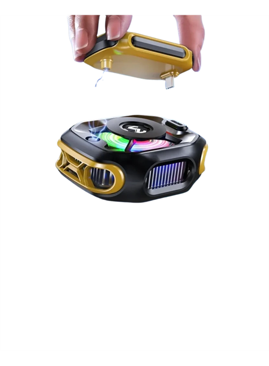 RGB Işıklı Girdap Fanlı Mobil Soğutucu | Manyetik Montaj | Type-C Girişli