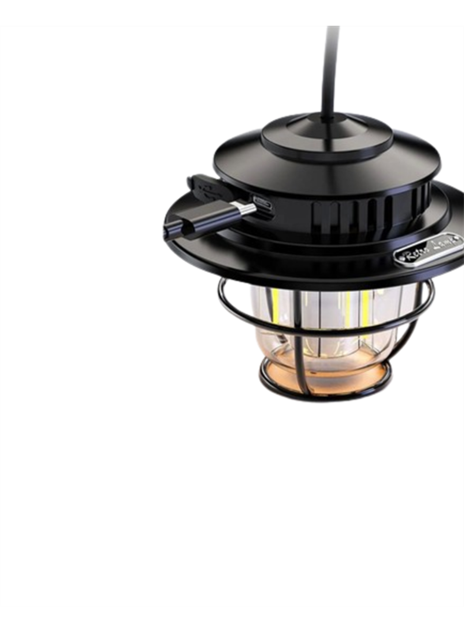 4 Fonksiyonlu Dekoratif Kamp Lambası – Tungsten Ampul, USB Çıkışlı