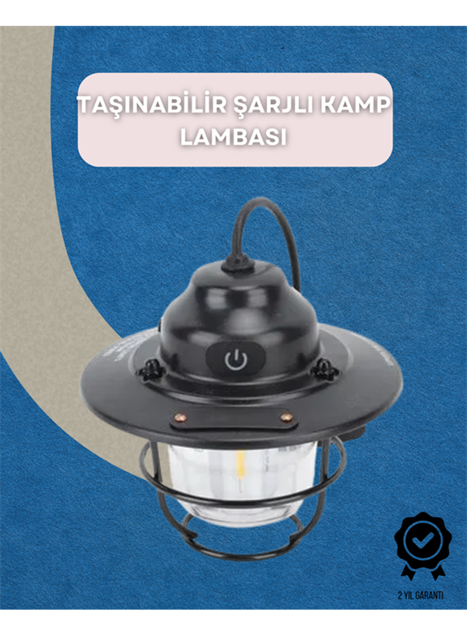 Dış Mekan İçin Şık LED Fener – 4400mAh Pil, IPX4 Su Geçirmez, Asılabilir