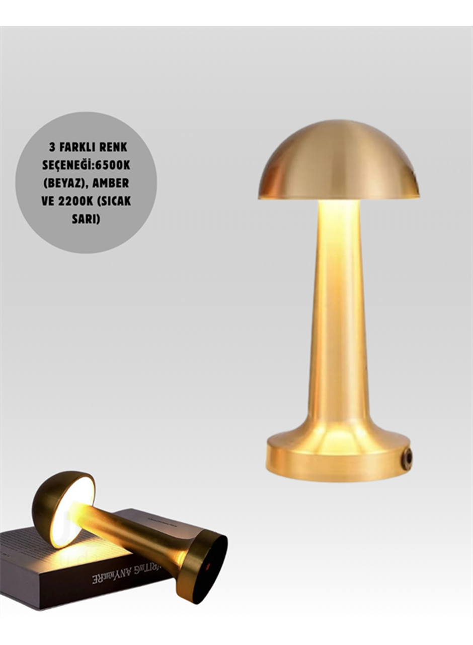 USB Şarjlı Dokunmatik LED Masa Lambası – 3 Renk Modu & Dimmer