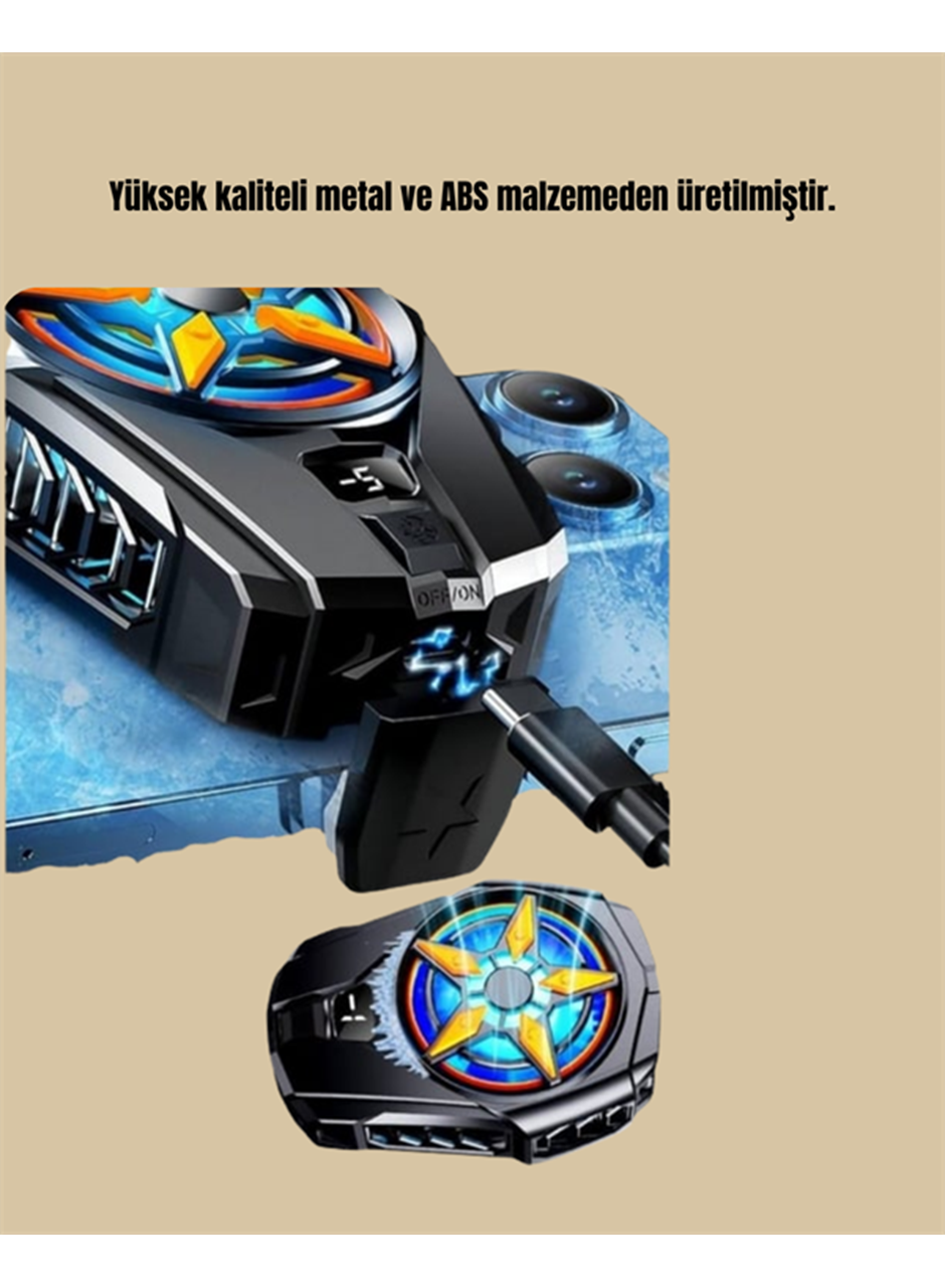 Mobil Cihaz Soğutma Radyatörü – Metal+ABS, Type-C Kablolu