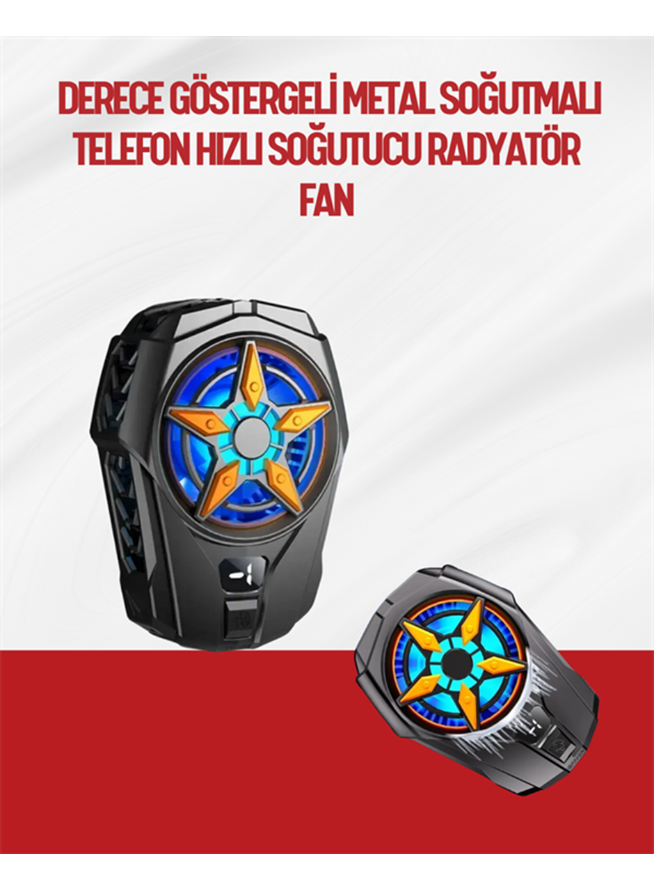 Oyunlar İçin Telefon Soğutucu – 65-85 mm Uyumlu, Dijital Ekranlı