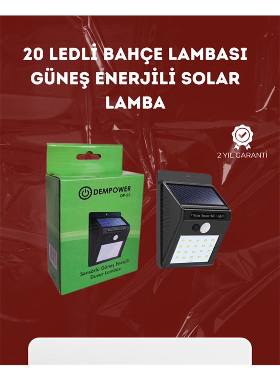 Su Geçirmez 20 LED Solar Aydınlatma | Dış Mekan için PIR Hareket Sensörü ile Akıllı Işık