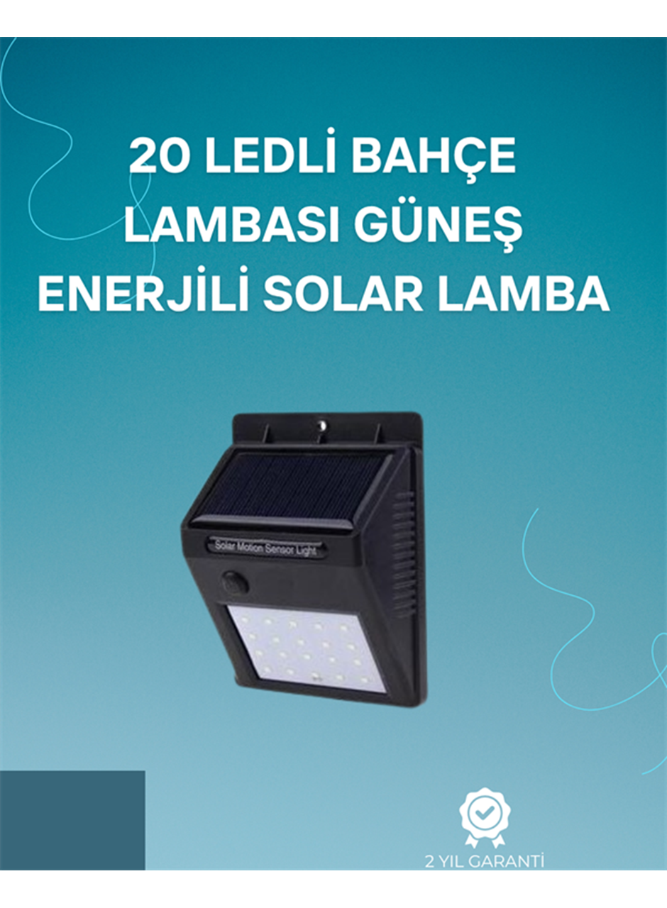 Hareket Sensörlü Solar Lamba | 120° Algılama Açısı, 3-4 Metre Mesafe, Suya Dayanıklı LED