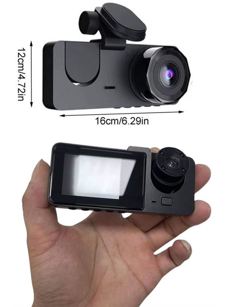 3 Kameralı 2 İnç 1080P Araç İçi Kamera Sürüş Kamerası CarPlay