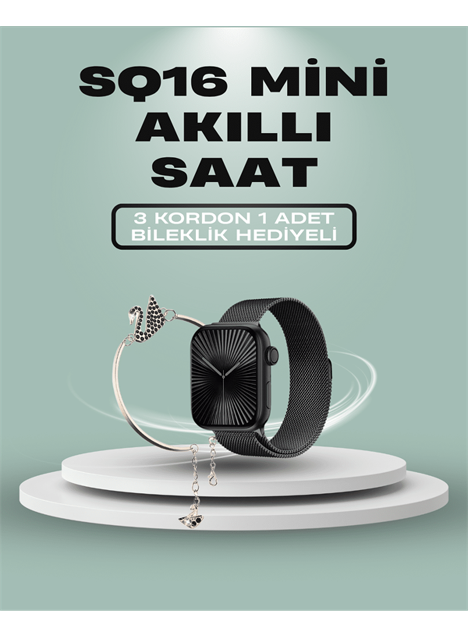 SQ-16 Mini Series 10 Akıllı Saat – 3 Kordon + Hediye Bileklik