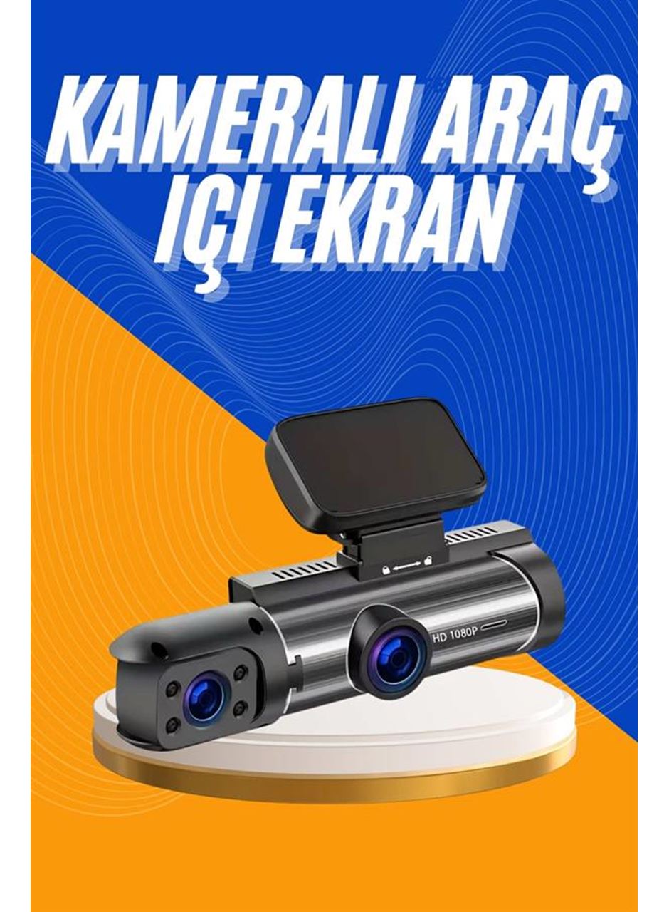 Araç Kamerası Black Box Çift Kameralı Ekranlı Full HD Sürüş Kamerası