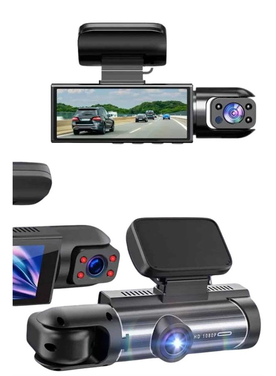 Araç Kamerası Black Box Çift Kameralı Ekranlı Full HD Sürüş Kamerası
