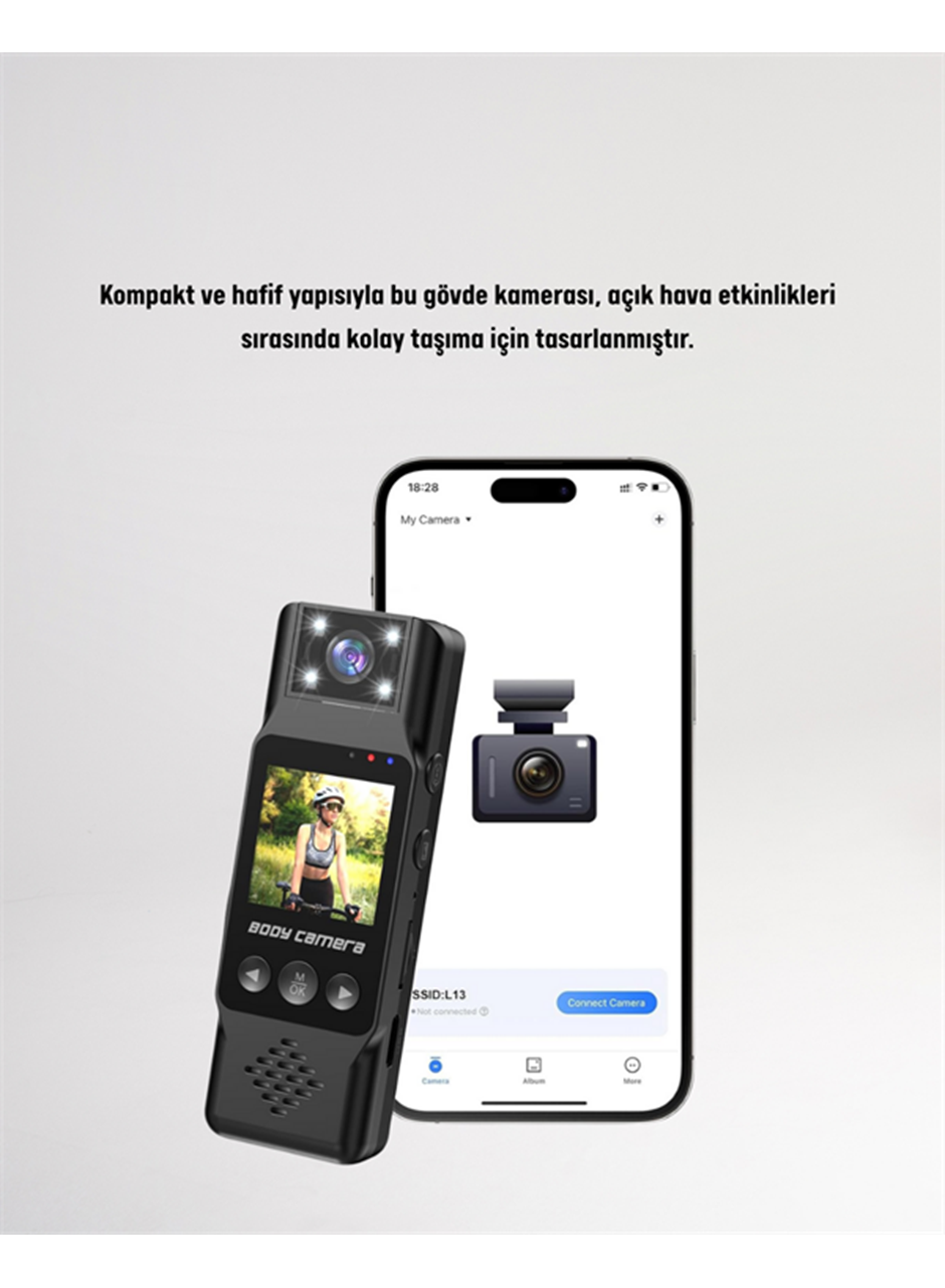 WiFi Özellikli Taşınabilir Kamera – 1.3” TFT Ekran, 3MP Fotoğraf, 128GB Kart Desteği