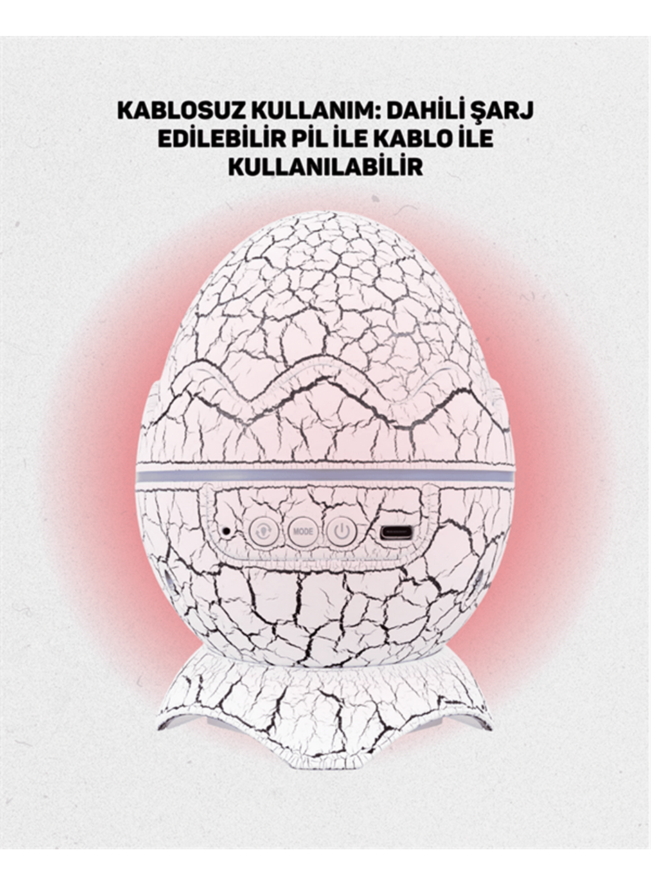 Dinozor Yumurtası Tasarımlı Projektörlü Gece Lambası