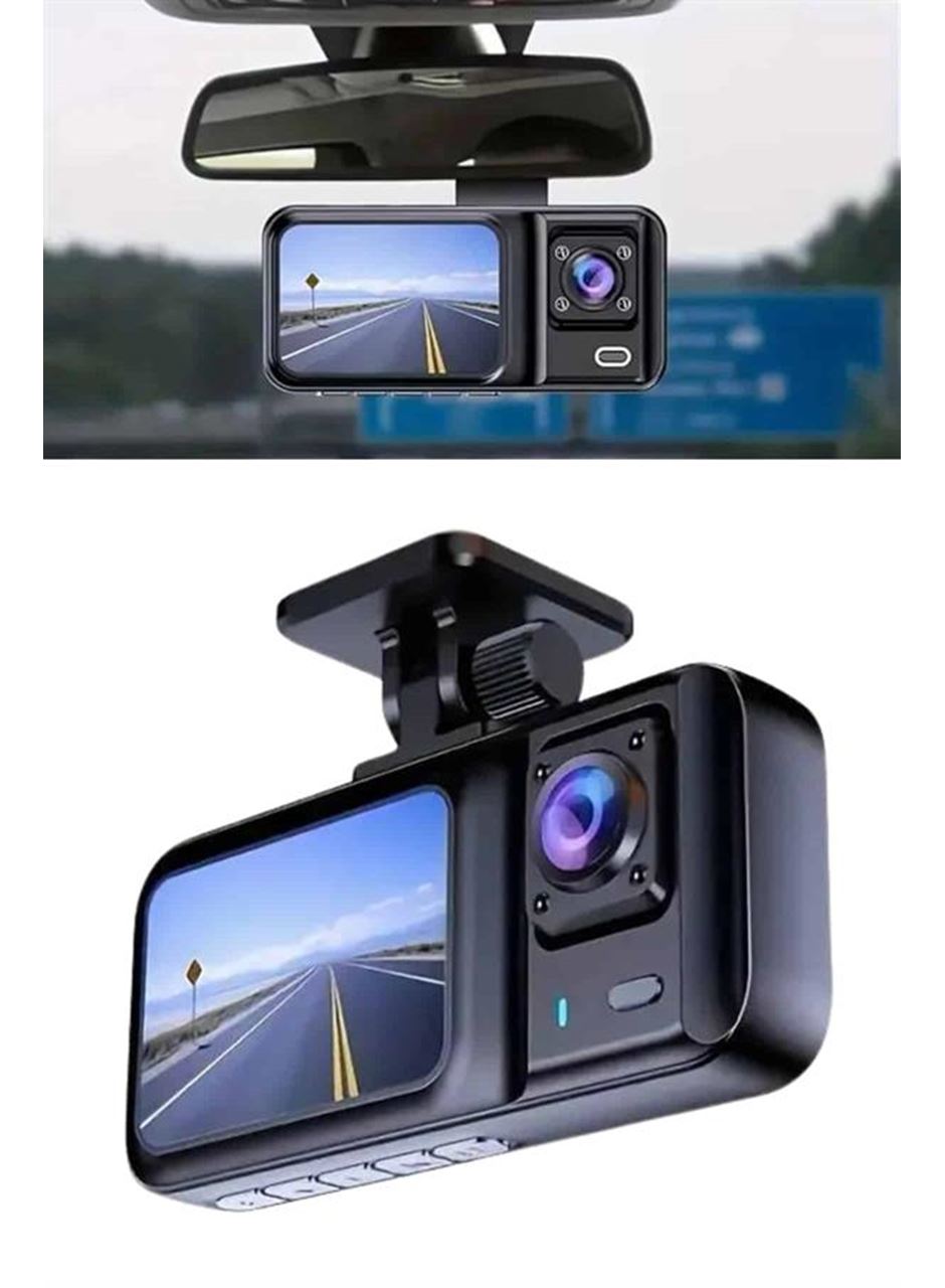 1080p Sürüş Kaydedici 2 İnç Araç Araba Ön İç Arka DVR IPS Ekran