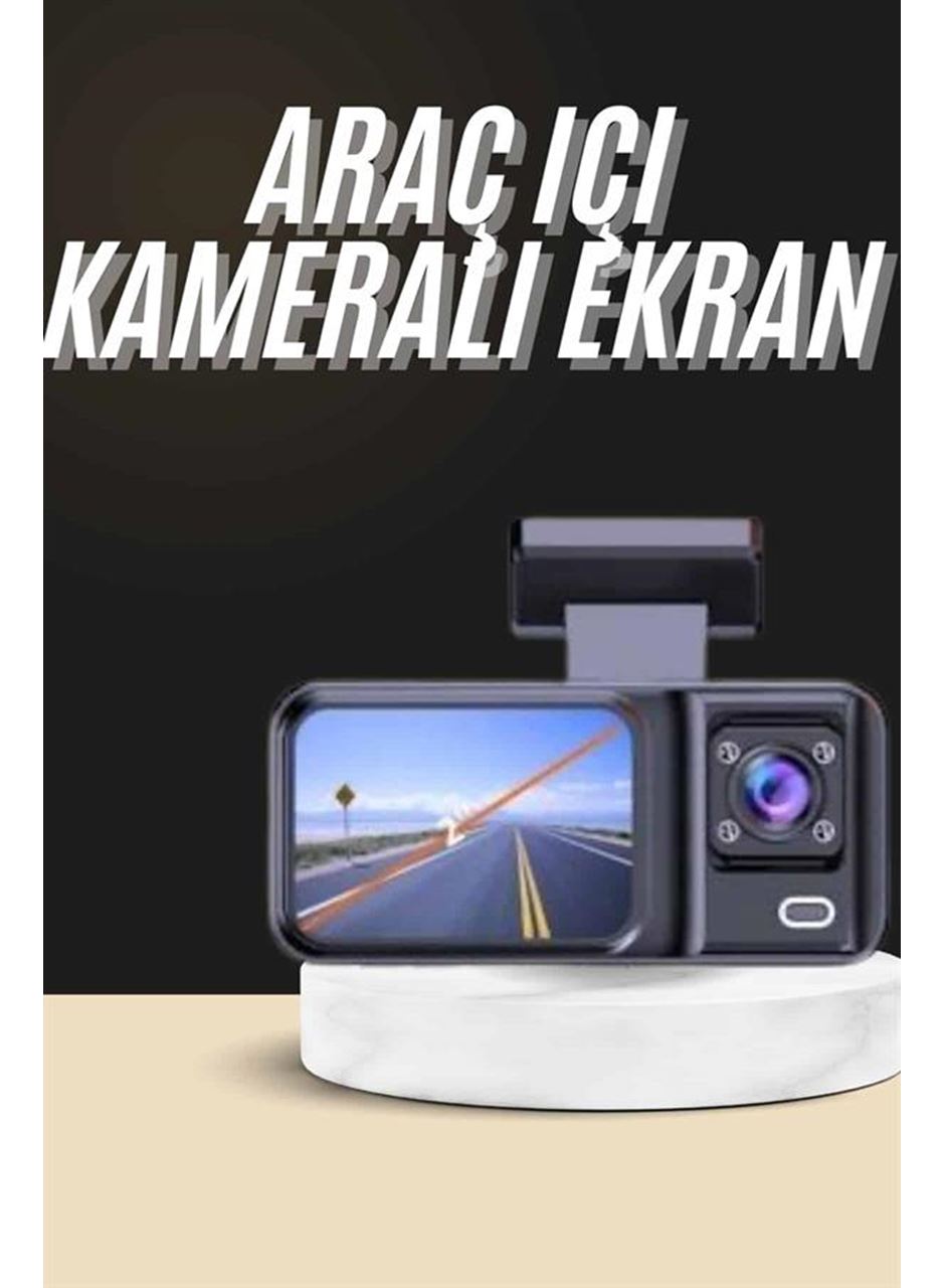 1080p Sürüş Kaydedici 2 İnç Araç Araba Ön İç Arka DVR IPS Ekran