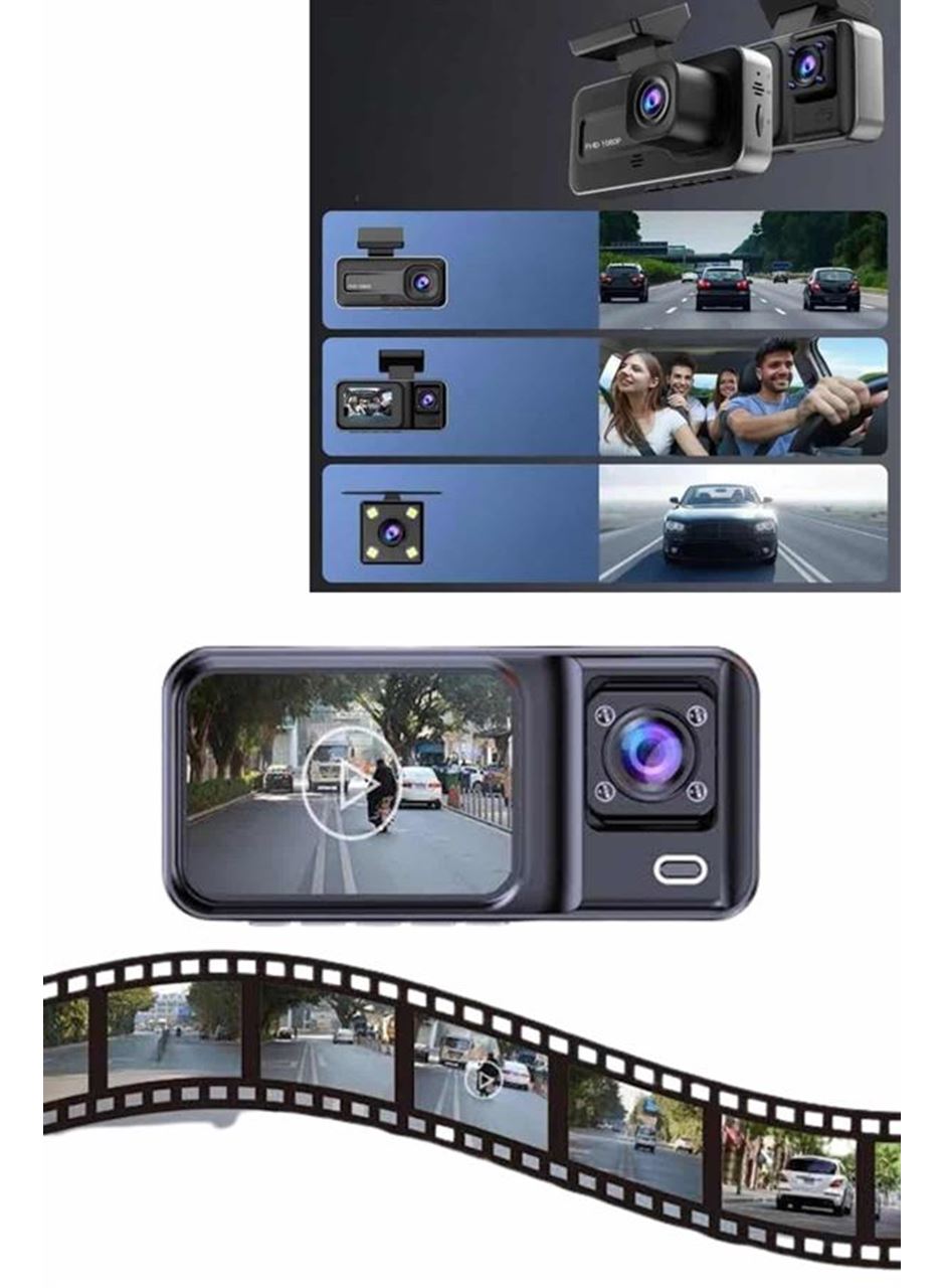 DVR Araç İçi Kamera Ön ve İç Kamera 2 İnç Ekranlı Çift Kamera