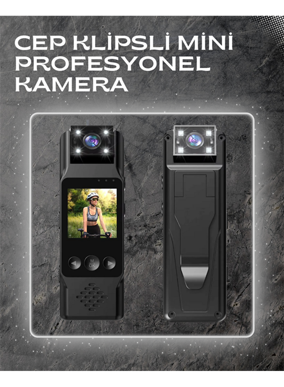 WiFi Destekli Mini Kamera – 180° Dönebilen Lens, 1080P Video, TFT Ekranlı