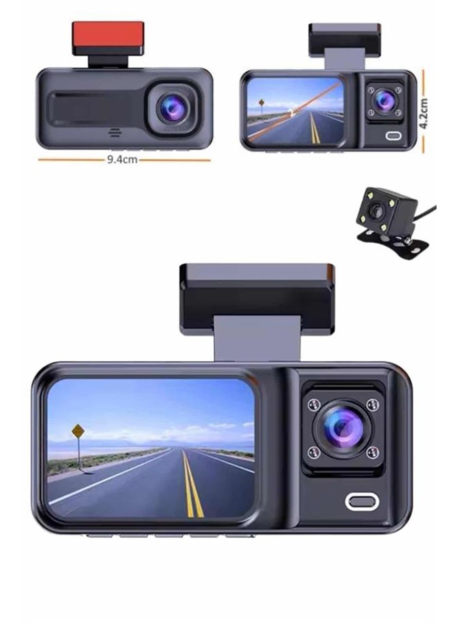 Ekranlı Sürüş Kaydedici DVR Ön ve Arka Kameralı Full HD Çözünürlüklü