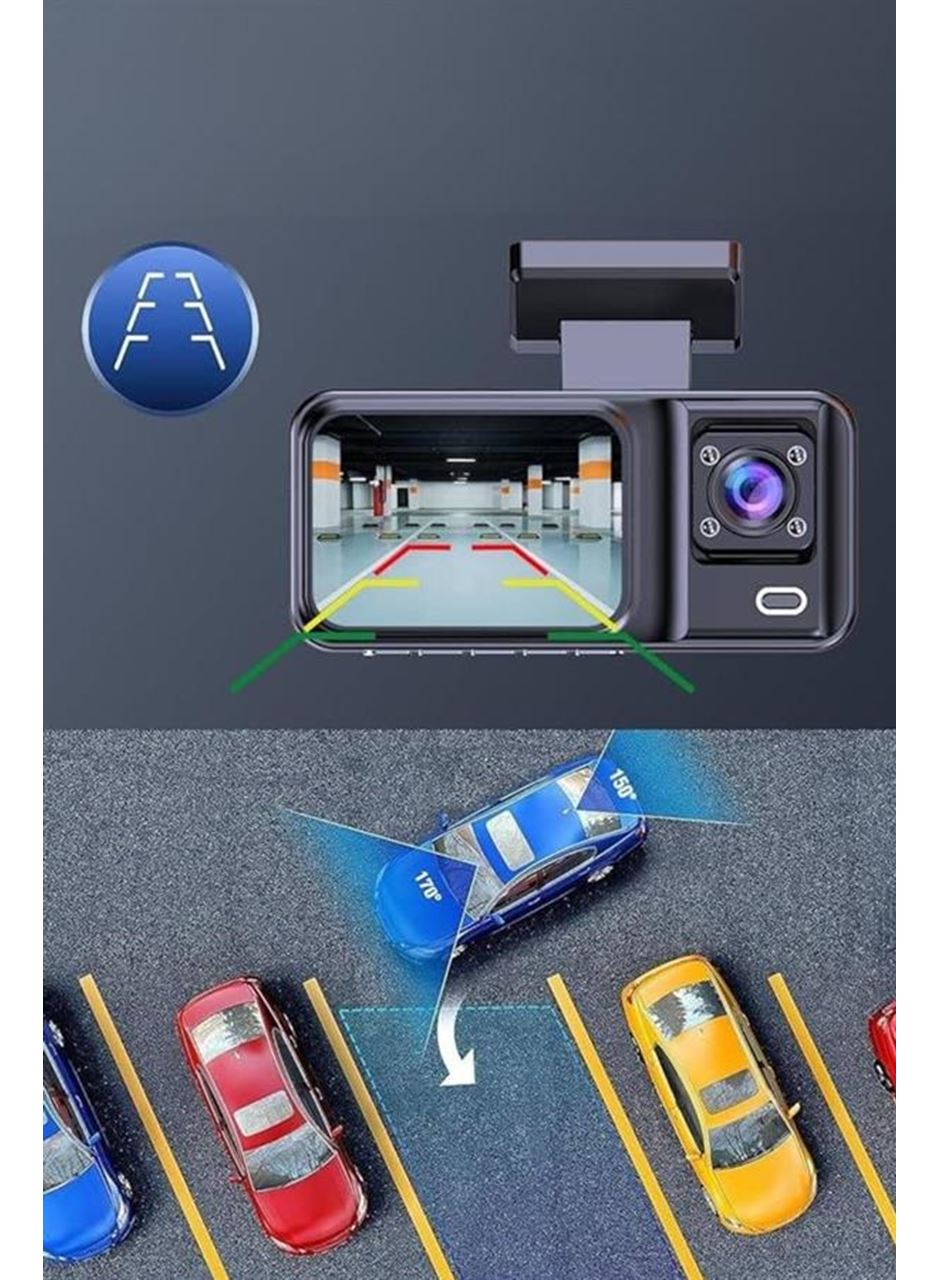 Ön ve Arka Kameralı 2 İnç 1080P Full HD DVR Araç İçi Ekran