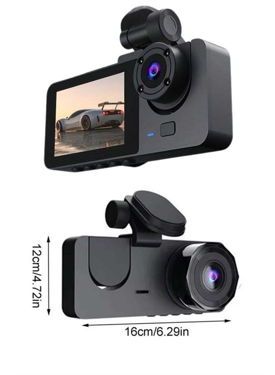 Gece Görüşlü DVR 3 Lensli Araç İçi Sürüş Kamerası Video Kaydedici
