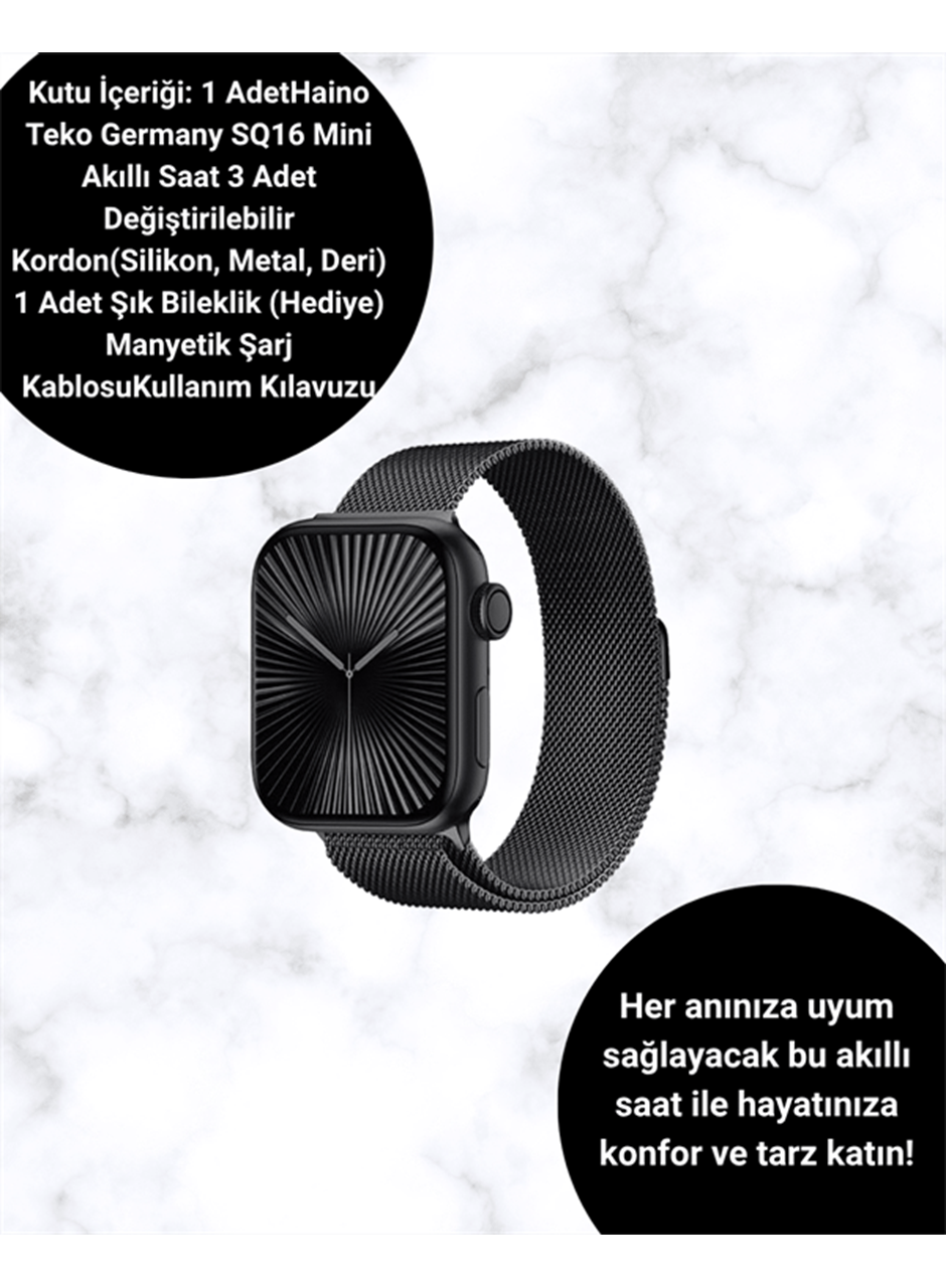 SQ-16 Mini Series 10 – Dokunmatik Akıllı Saat | Kalp Ritmi, SpO2, Uyku Takibi
